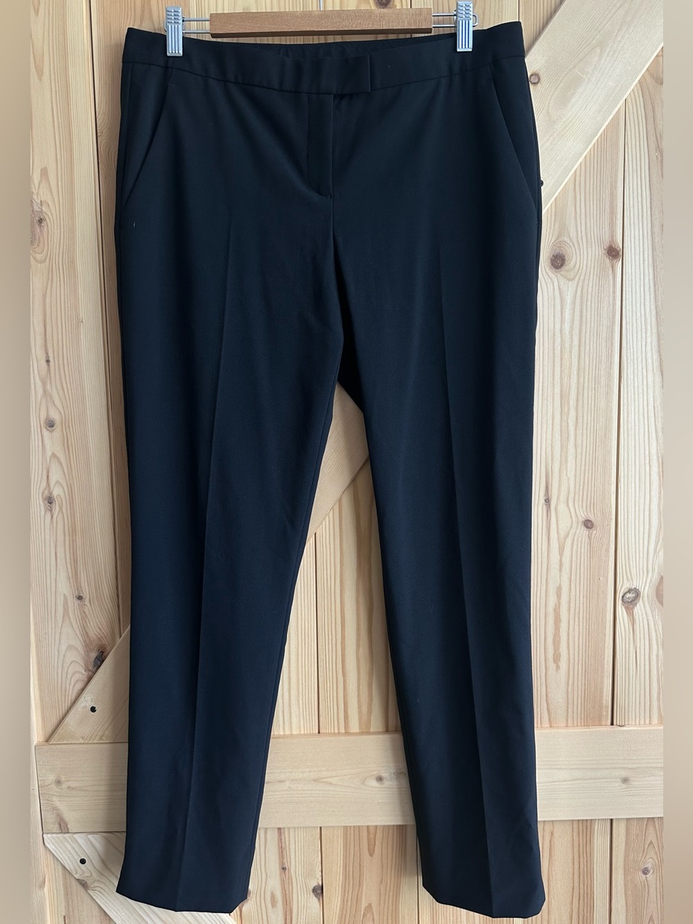 Theory Ibbey 2 Urban Black Tailored Tapered Crop Pants Size 12